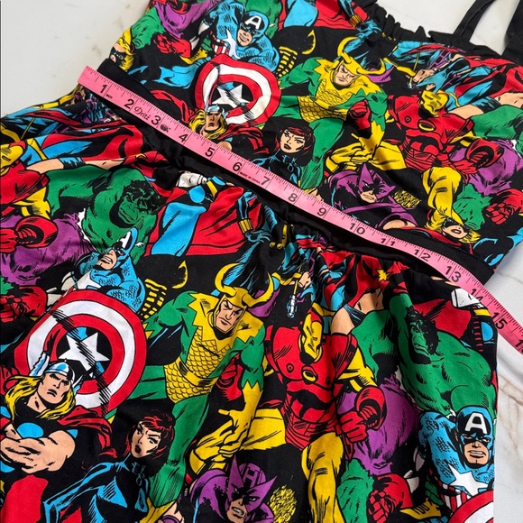 Marvel Dress Black Mighty Fine Presents Vintage Comics Avengers sz L - Picture 6 of 10